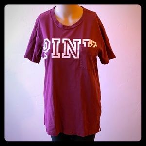 Oversized burgundy PINK tee